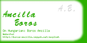 ancilla boros business card